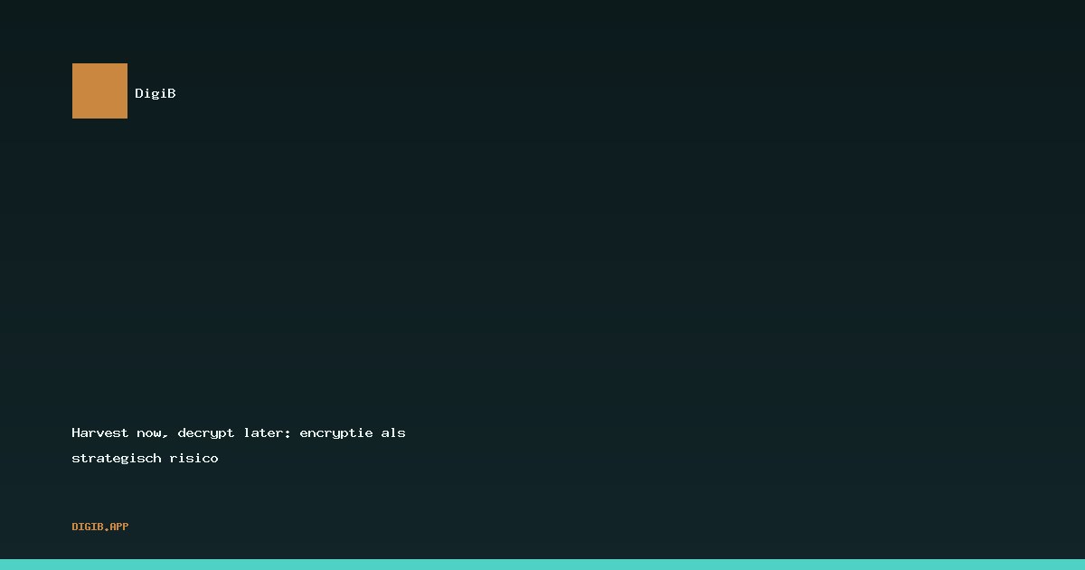 Harvest now, decrypt later: encryptie als strategisch risico | DigiB